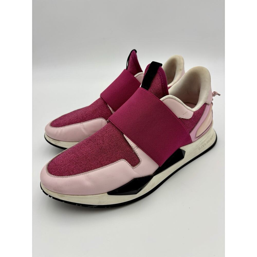 Authentic Givenchy Star Runner Sneakers Pink Raspberry Size 8.5 Leather Elastic - Picture 4 of 16